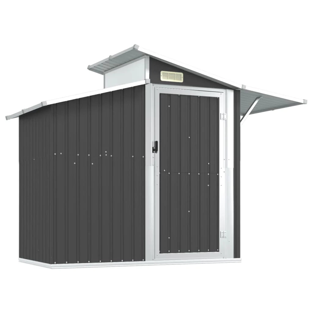 Casetta da giardino cabina ripostiglio casetta da esterno robusta casetta per attrezzi 270 x 130 x 208,5 cm acciaio zincato antracite 02_0022210