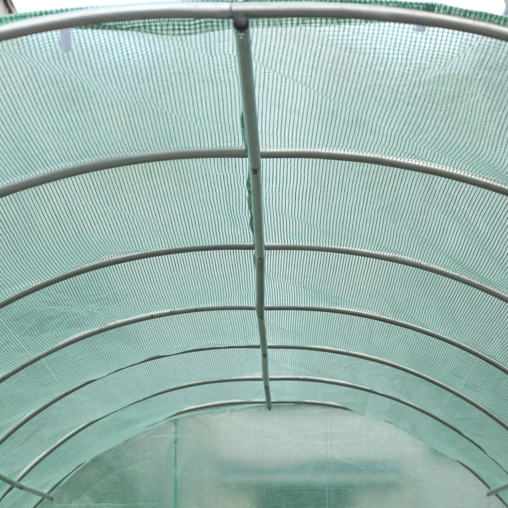 EasyComfort Serra per Orto a Tunnel con Porta e 8 Finestre, Serra da Giardino in PE e Metallo Zincato, per Coltivazaione Piante, 600x300x200cm