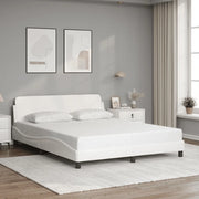 Giroletto-Struttura Letto Dover Bianco 160x200 cm in Similpelle