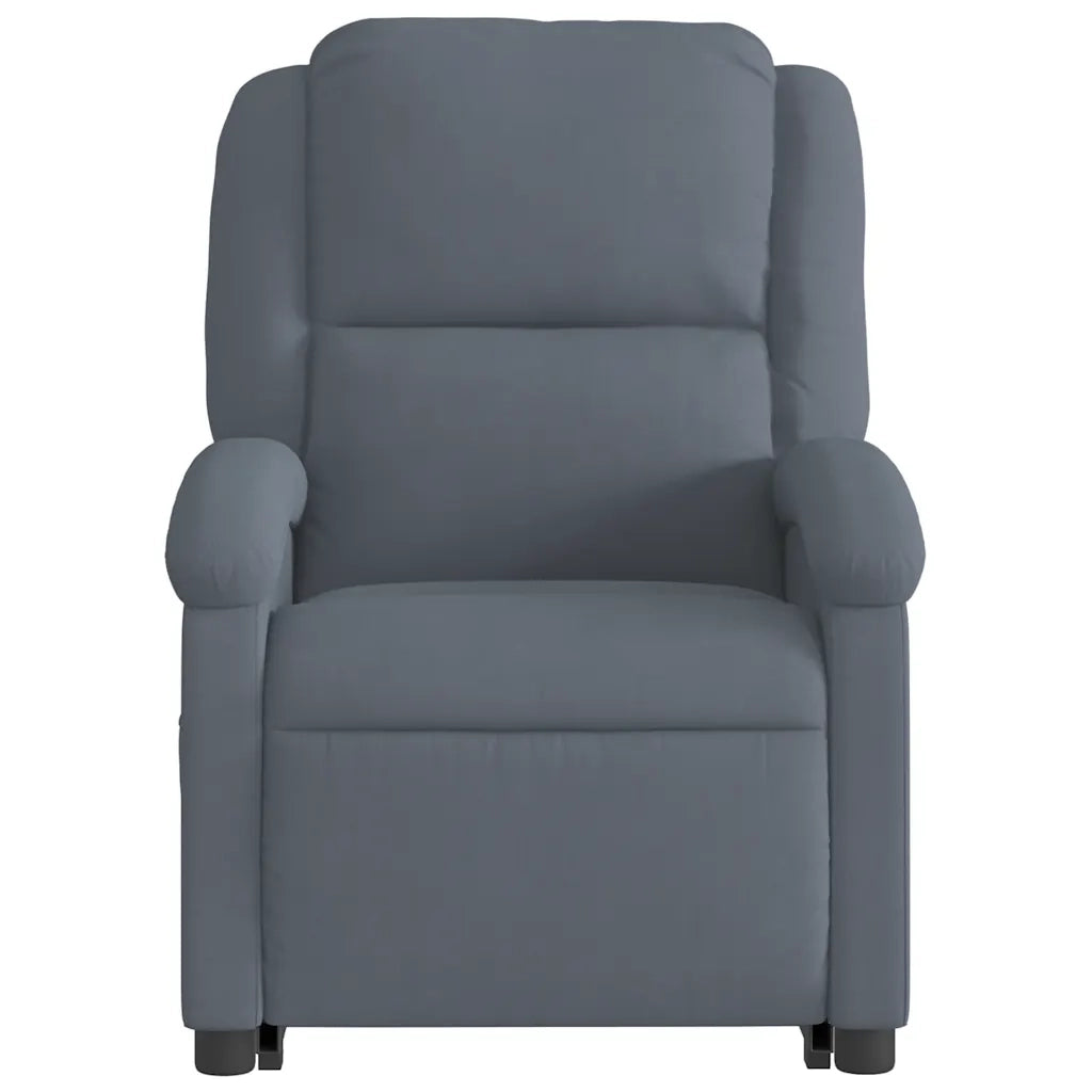 Poltrona | Sedia Relax Alzapersona Reclinabile Elettrica Grigio Scuro Velluto