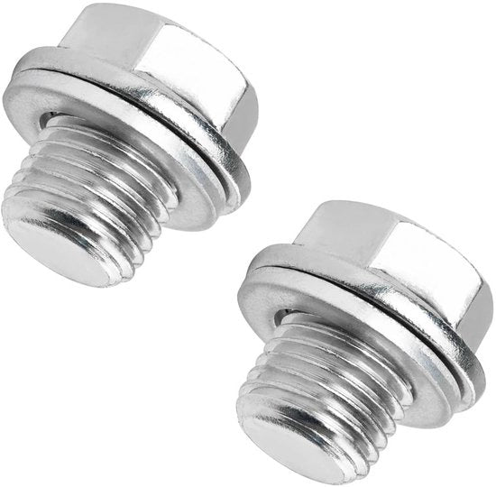 Viti di scarico in acciaio manganese - 2 pezzi - Testa interna - Disco di guaina/ disco di supporto - Acciaio manganese - M12/M14/M16 - Duraturo e resistente allo scorrimento - Viti di scarico