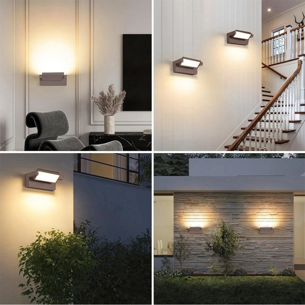 Trade Shop - Applique Parete Inclinabile Esterno 21w Tecnologia Cct 3 Tonalità Di Luce Ip65 472-3c - Marrone