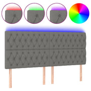 Testiera | Testata a LED Grigio Scuro 180x7x118/128 cm in Tessuto