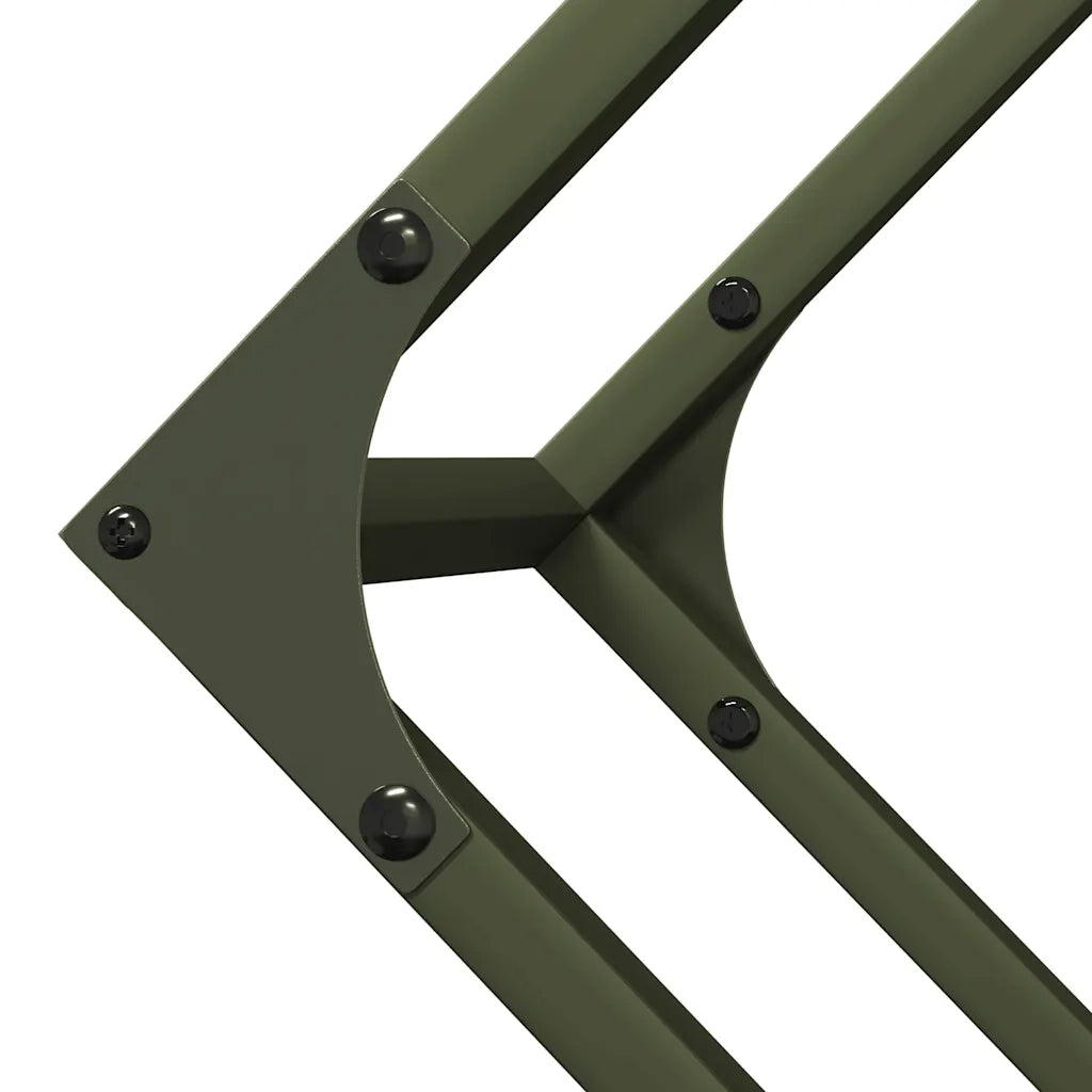 Rastrelliera per Legna da Ardere Verde Oliva 100x25x100 cm 864290