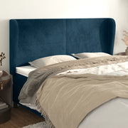 Testiera ad Orecchio Blu Scuro 183x23x118/128 cm in Vellutocod mxl 121660