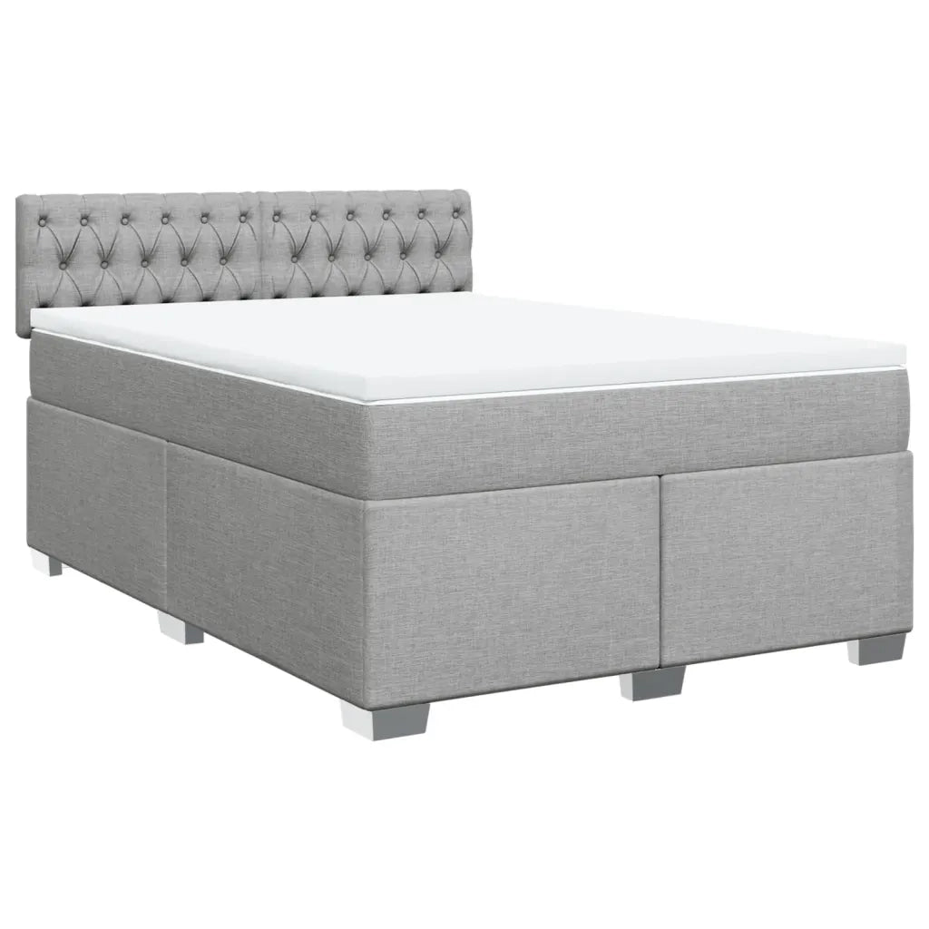 Giroletto a Molle con Materasso Grigio Chiaro 140x200cm Tessuto