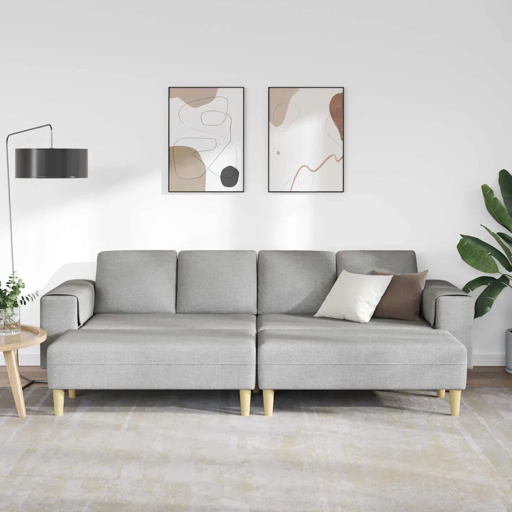 Set di divani 3 pcs Grigio nuvola Tessuto