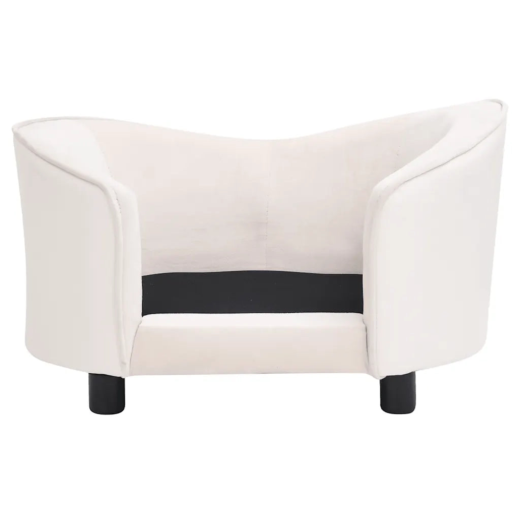Divano per Cani Crema 69x49x40 cm in Peluche e Similpelle 171036