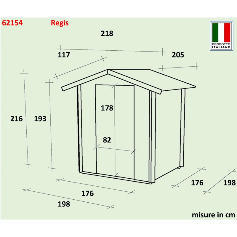 Casetta Bh19 Regis 198x198 cm PSF pefc