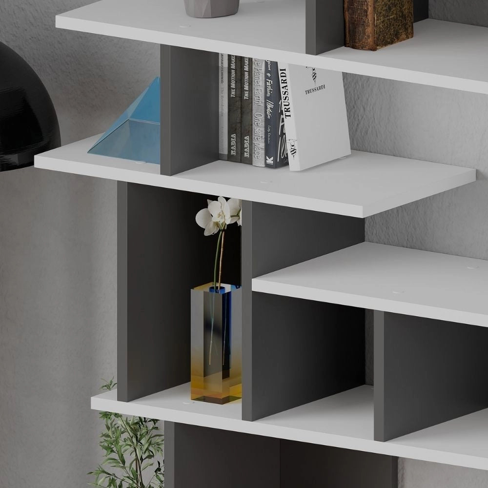 Libreria design Apollon 120x149 colore bianco antracite