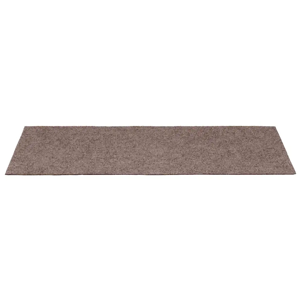 Tappetini per scale autoadesivi 10 pz 65x21x4 cm Marrone Chiaro Bordo rettangolare 149723