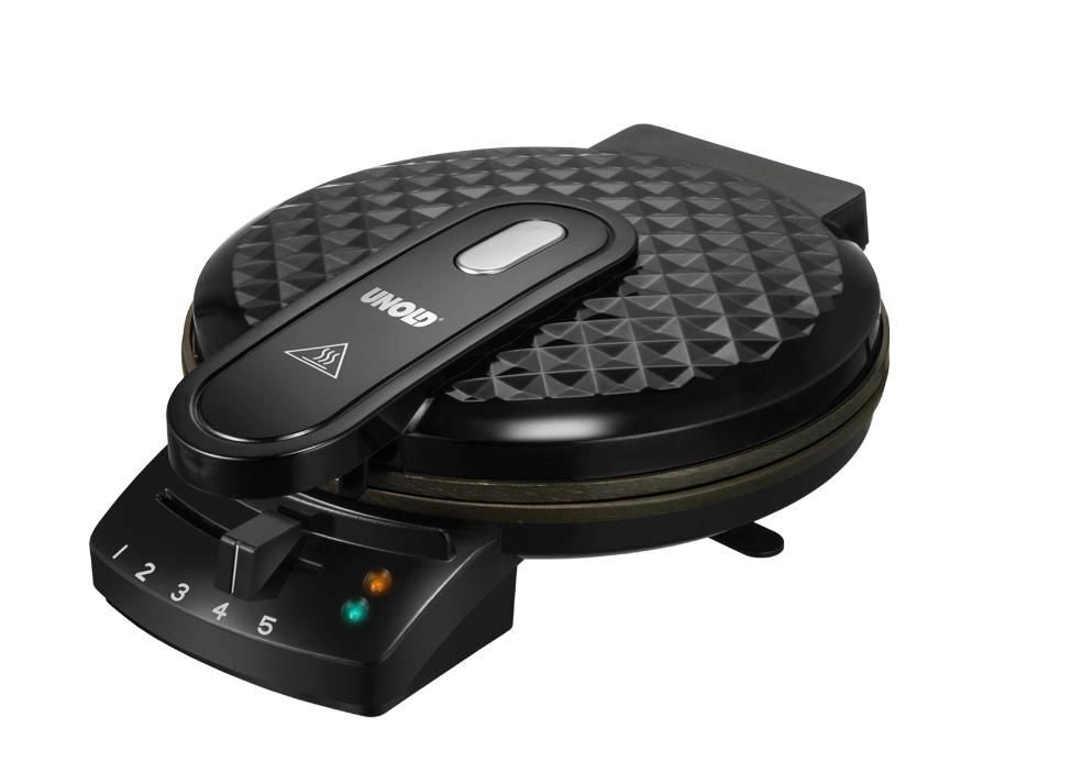 Unold 48235 piastra per waffle 1 waffle 1200 W Nero, Acciaio inox