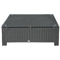 Tavolino Basso da Giardino 85x50x39 cm in Rattan PE Nero