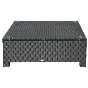 Tavolino Basso da Giardino 85x50x39 cm in Rattan PE Nero