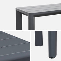 Panchina da giardino in alluminio, posti, antracite