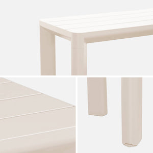 Panchina da giardino in alluminio, posti, beige