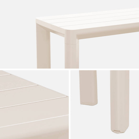 Panchina da giardino in alluminio, posti, beige