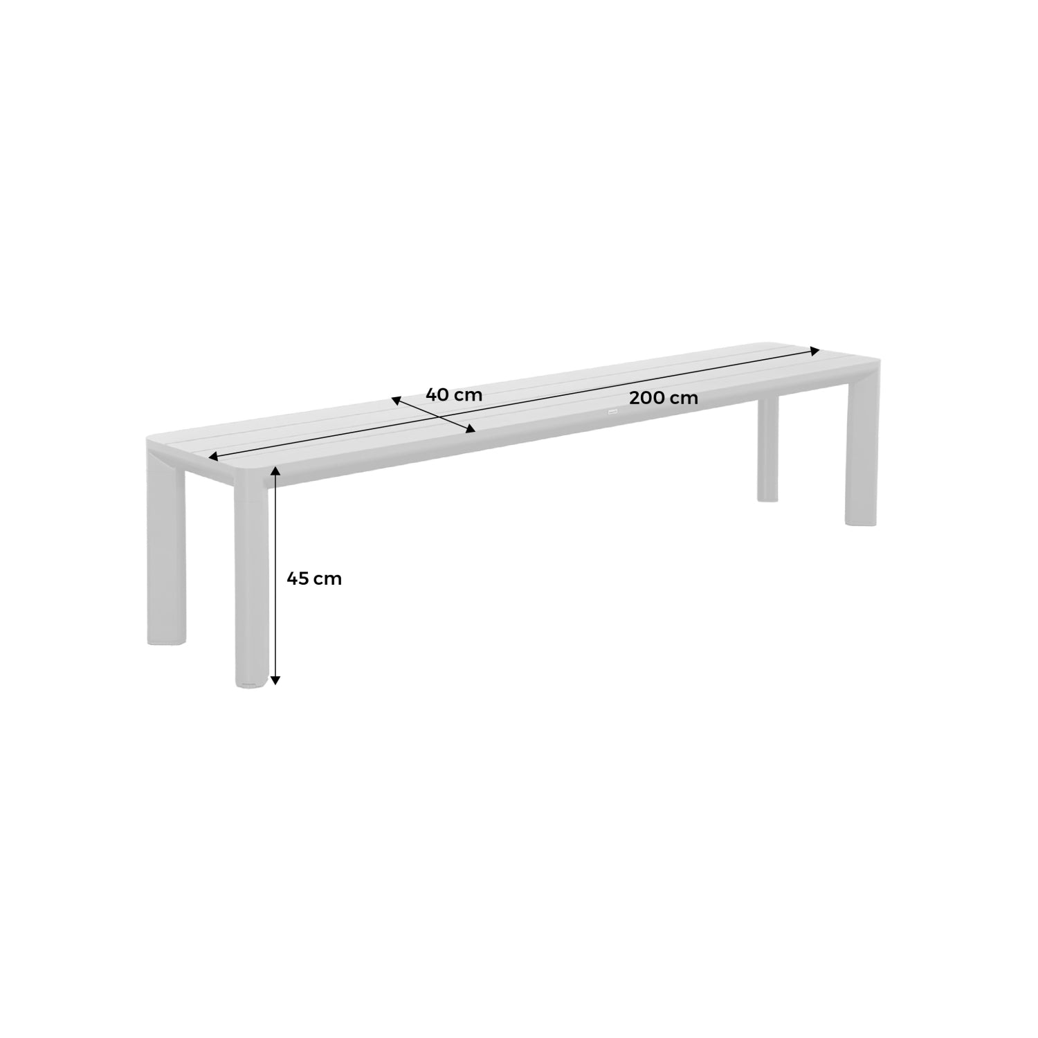 Panchina da giardino in alluminio, posti, beige