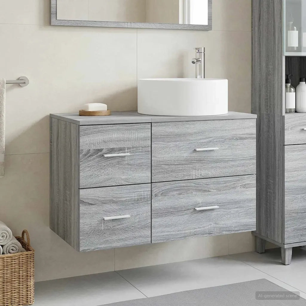 Set di mobili per il bagno 2 pz Sonoma grigio 3404013