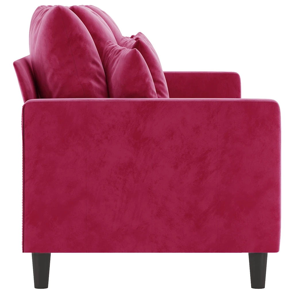 Divano a 3 Posti Rosso Vino 180 cm in Velluto 359317