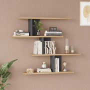 Scaffale da Parete Hökkomi Libreria da Muro 78 x 99 x 15 cm Effetto Legno / Antracite [en.casa]