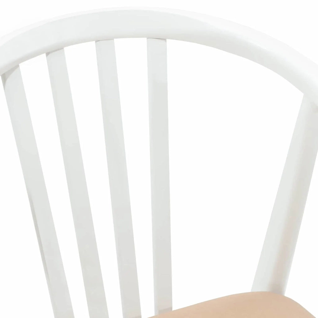 Sedia da pranzo 2 pcs Bianco e marrone Legno di gomma massiccio