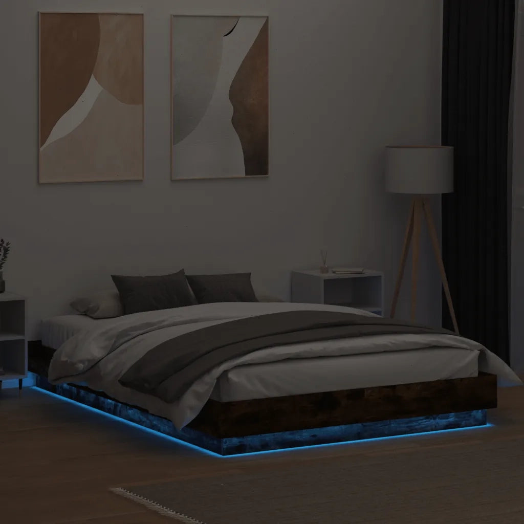 Giroletto con Luci LED Rovere Fumo 150x200 cm 3209790