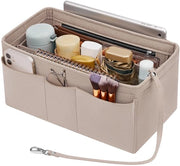 Organizzatore per Borse da Donna, Tasorganizer Shopper con Molte Tasche, Borsa Interna per Borse da Donna, Beige, L