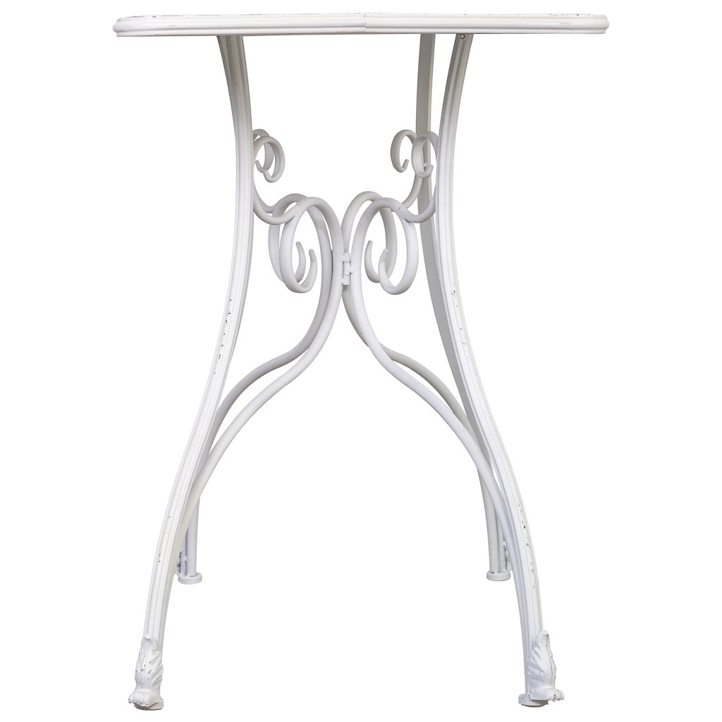 Mobile da ingresso in metallo invecchiato bianco 100x52x76