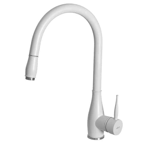 Rubinetto Miscelatore Cucina Elleci Neva Granitek Bianco MGKNEV68