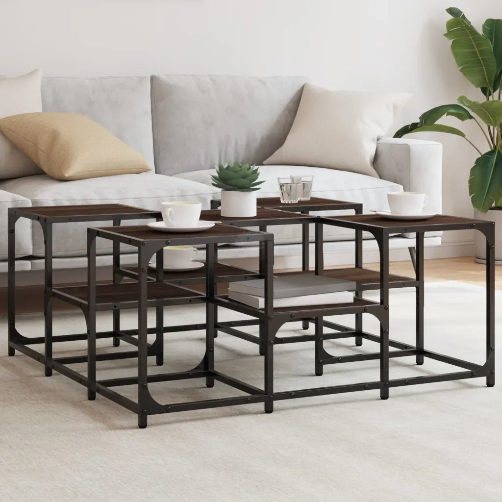 Tavolino da salotto | Tavolino da caff¨¨ | Tavolino da Soggiorno Rovere Marrone 91x91x40cm Legno Multistrato