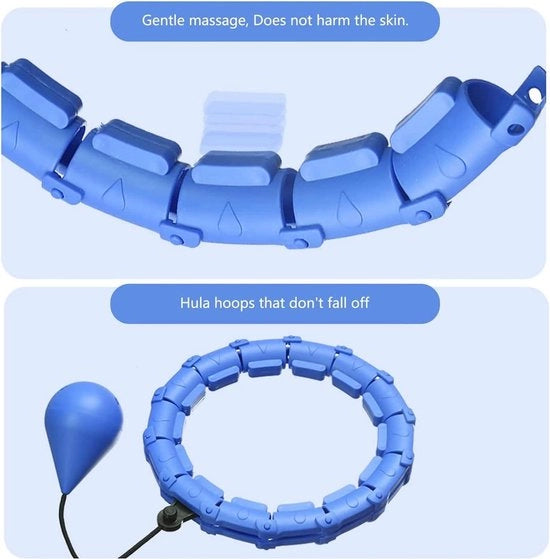 Cintura di Fitness per Massaggio Hula Ring con 24 Sezioni - Blu