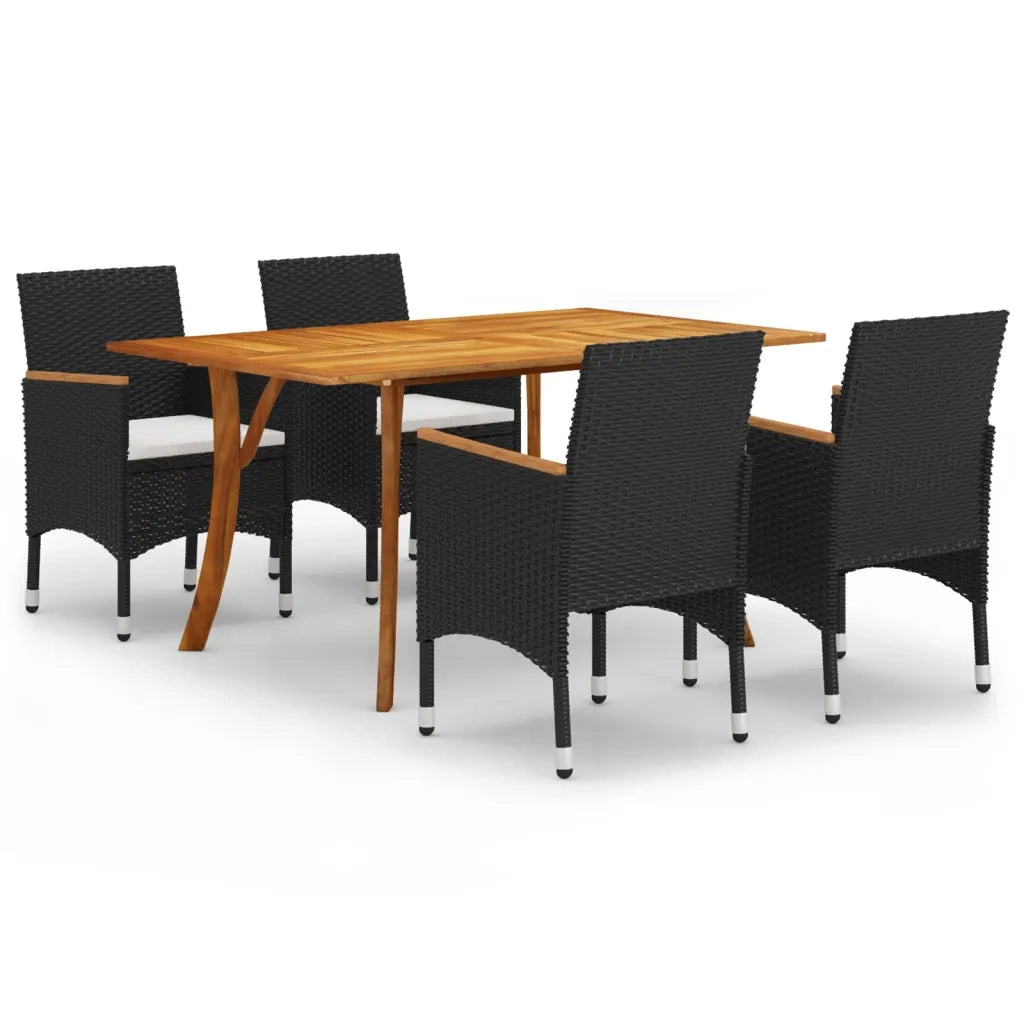 Set Mobili da Pranzo per Giardino 5 pz Nero 3072115