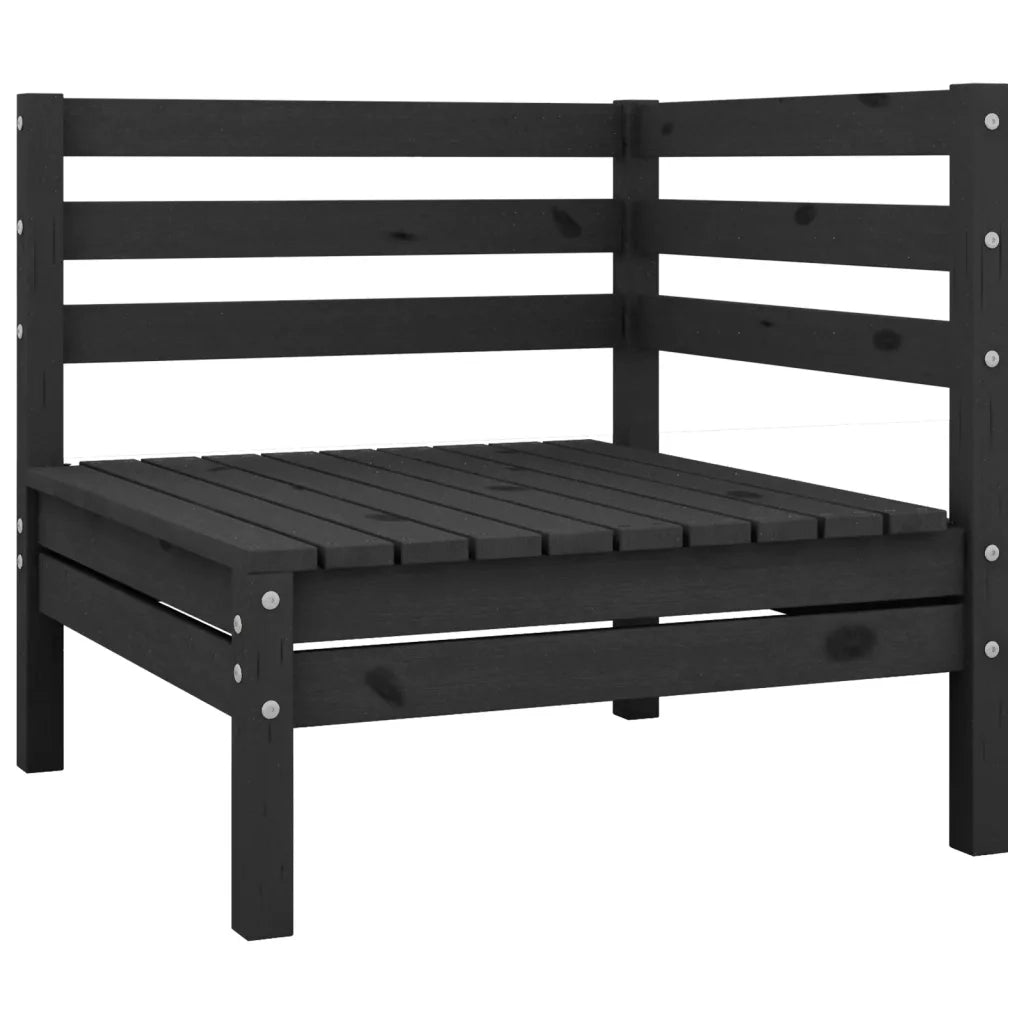 Set Divani da Giardino 9 pz Nero in Legno Massello di Pino cod mxl 37029