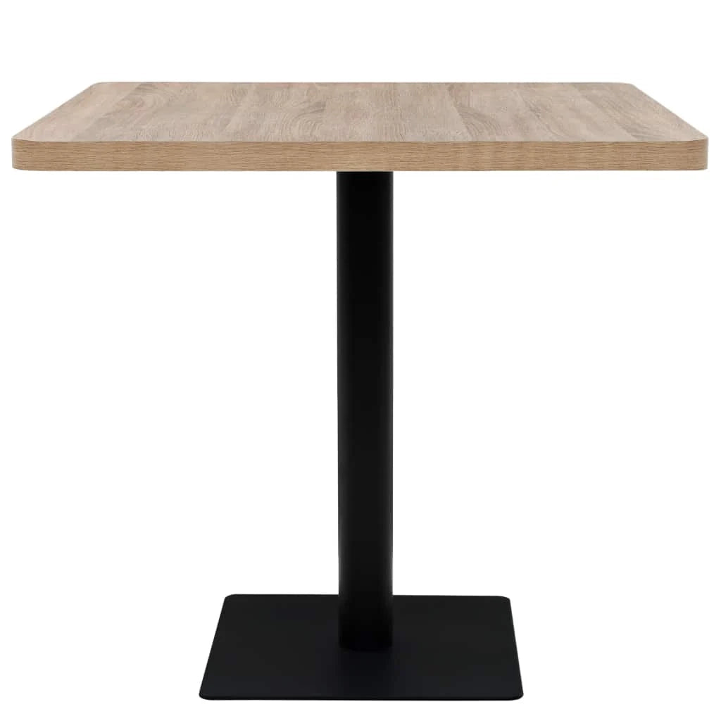 Tavolo alto stile bar/bistrot MDF e acciaio quadrato 80 x 80 cm rovere beige 0902108