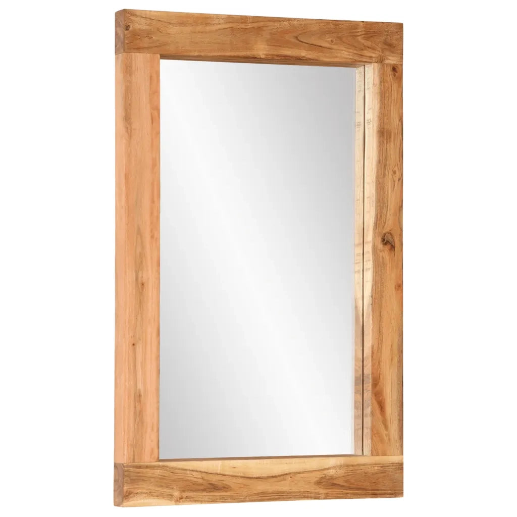 Specchio-Specchio Decorativo 70x50 cm in Legno Massello di Acacia e Vetro