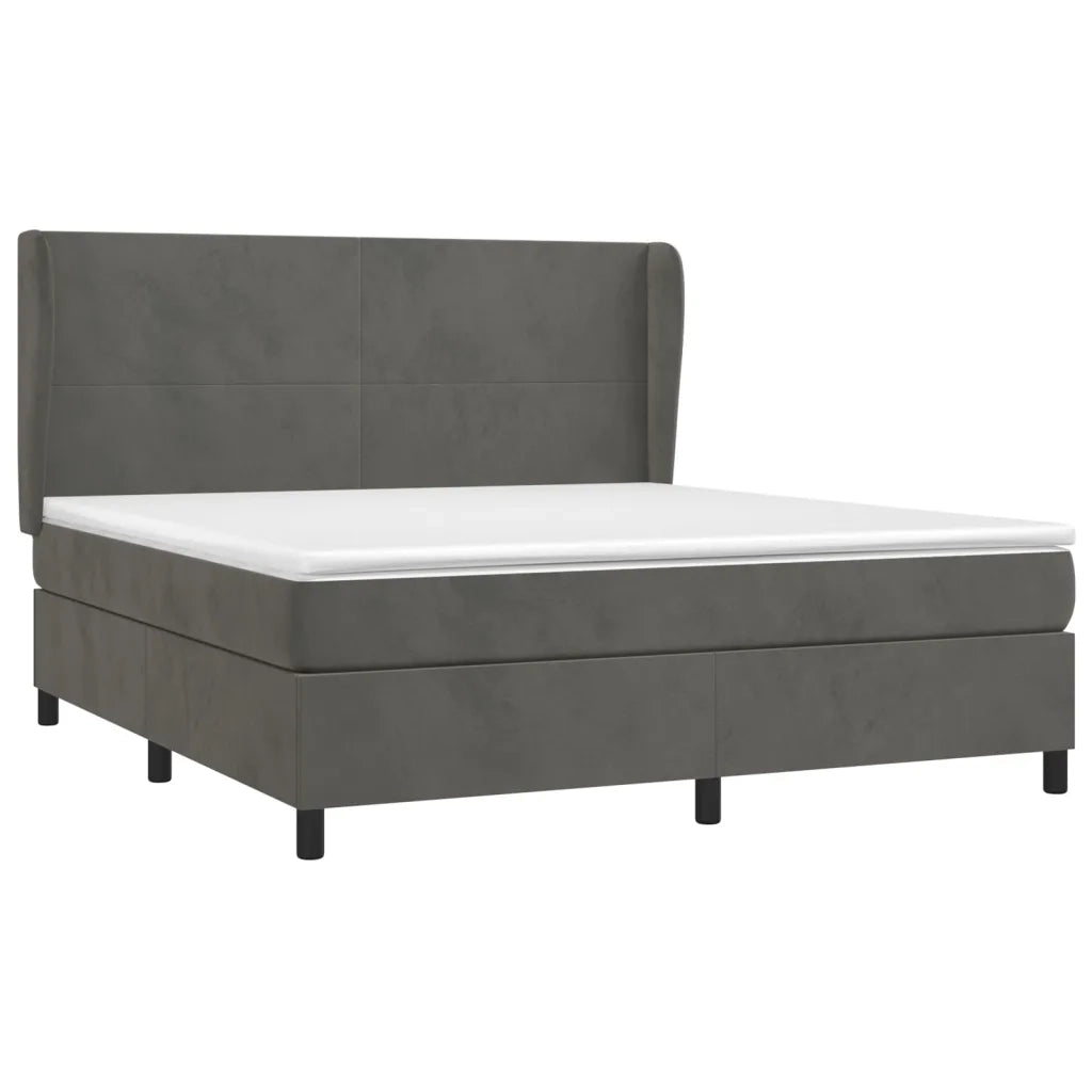 Giroletto a Molle con Materasso Grigio Scuro 180x200 cm Vellutocod mxl 122193