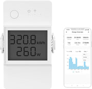 Interruttore POWR320D intelligente d'élite con misuratore di consumo 20A WiFi con misura consumo elettrico su schermo digitale LCD