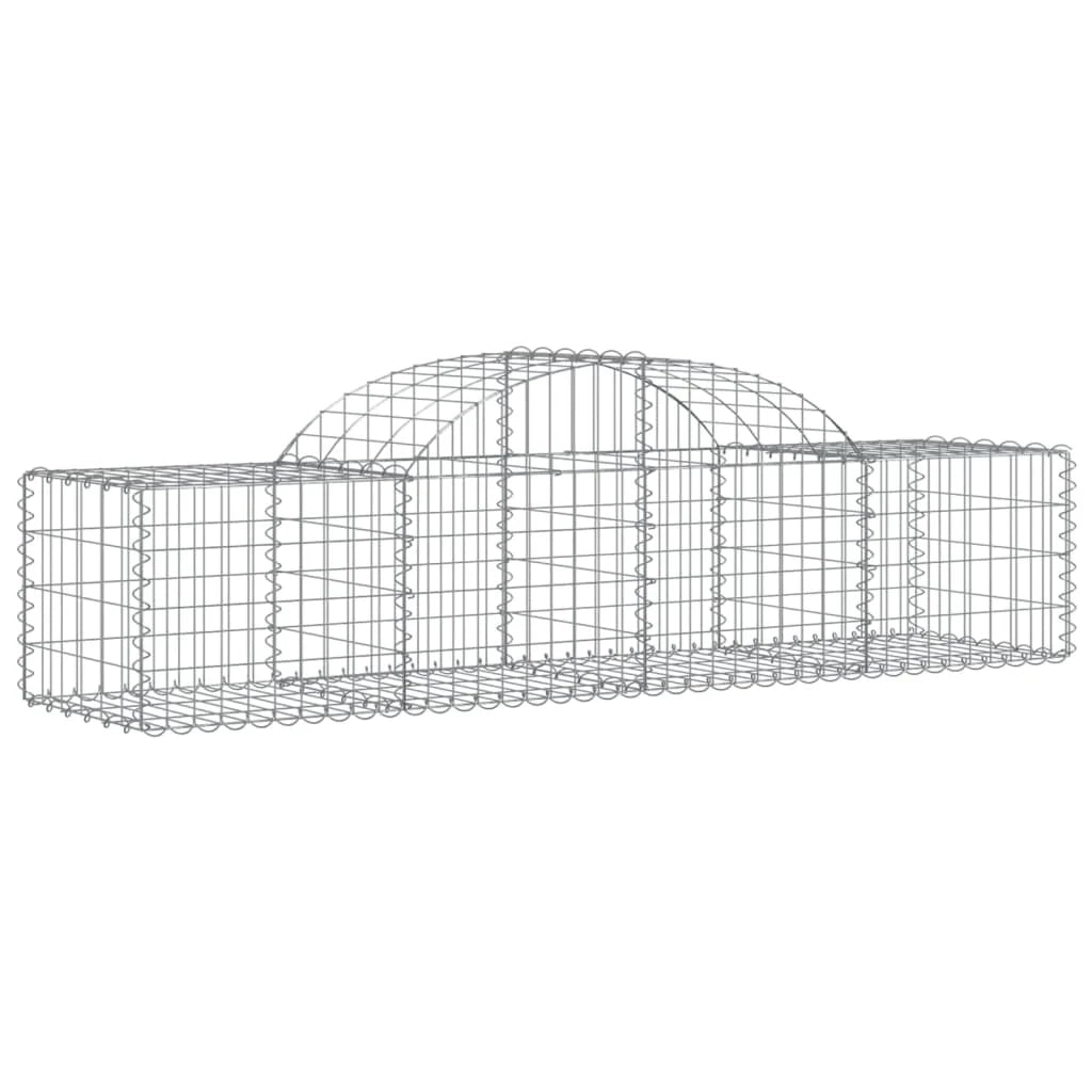Set di 8 gabbioni ad arco per recinzioni a gabbia e muri di contenimento 200 x 50 x 40/60 cm ferro zincato argento 02_0041182