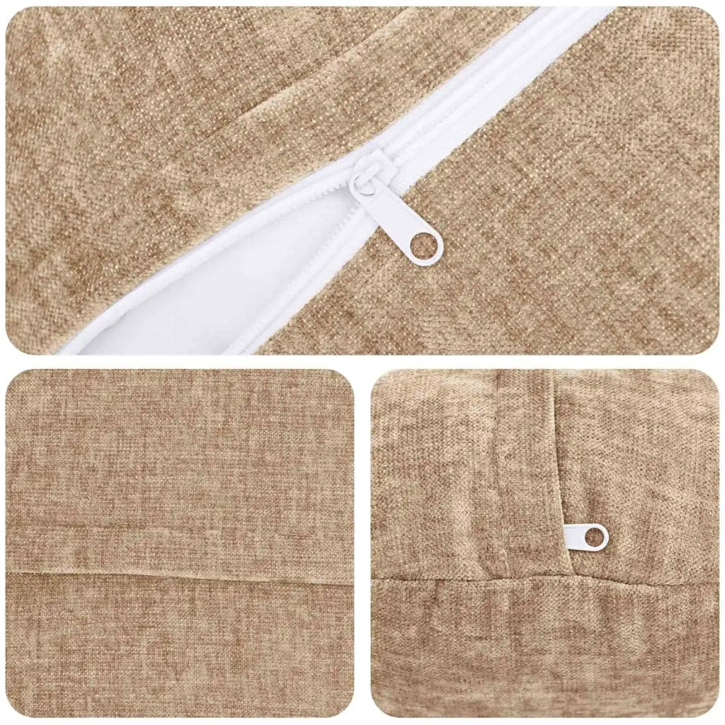 Federa 2 pz HEERLEN Tortora Ø 40 cm Tessuto Chenille 922319