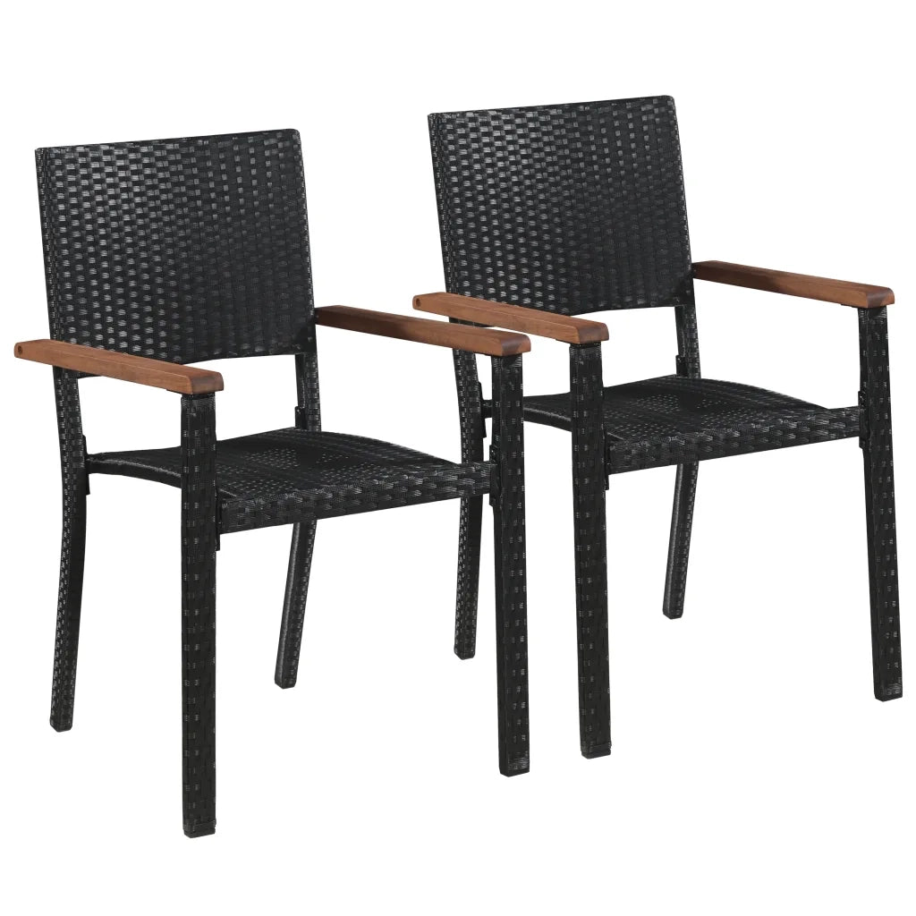Set Mobili da Pranzo per Giardino 3 pz Nero 3067714
