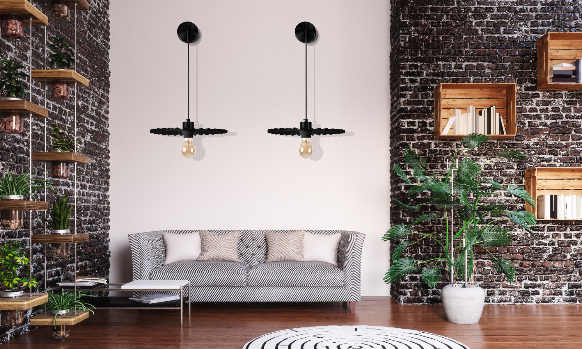 Lampada Da Parete APP1355-1W Black 30 Cm