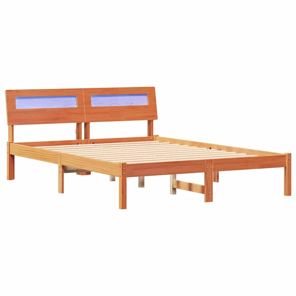 Struttura del letto Marrone cerato 140 x 190 cm Pino massello