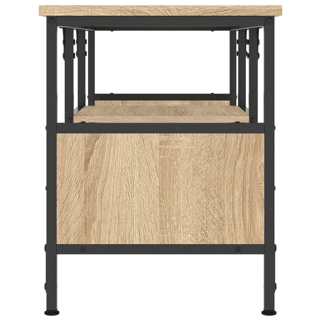 Mobile TV Rovere Sonoma 100x35x45 cm Legno Multistrato e Ferro 831799