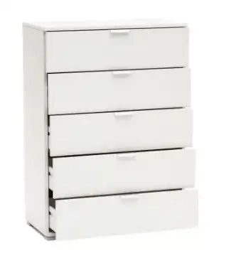Cassettiera 5 cassetti bianco già montato L75 H103 P39