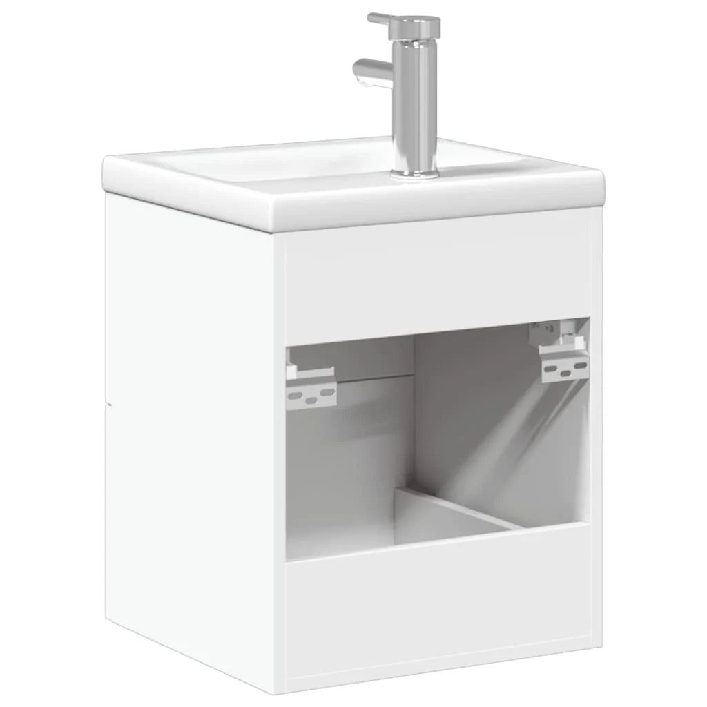 Mobile bagno con lavabo integrato 41 x 38,5 x 48 cm moderno in legno composito bianco 02_0055537