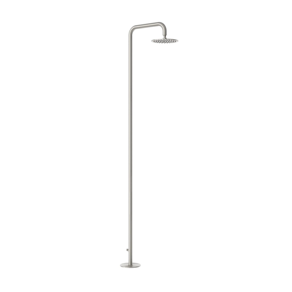 MPC Doccia Piscina Professionale in Acciaio Inox 316L Colore Inox con Soffione 25 cm Anticalcare Predisposta per Gettoniera o Elettrovalvola Ingresso Acqua dal Basso MX3038T-INOX