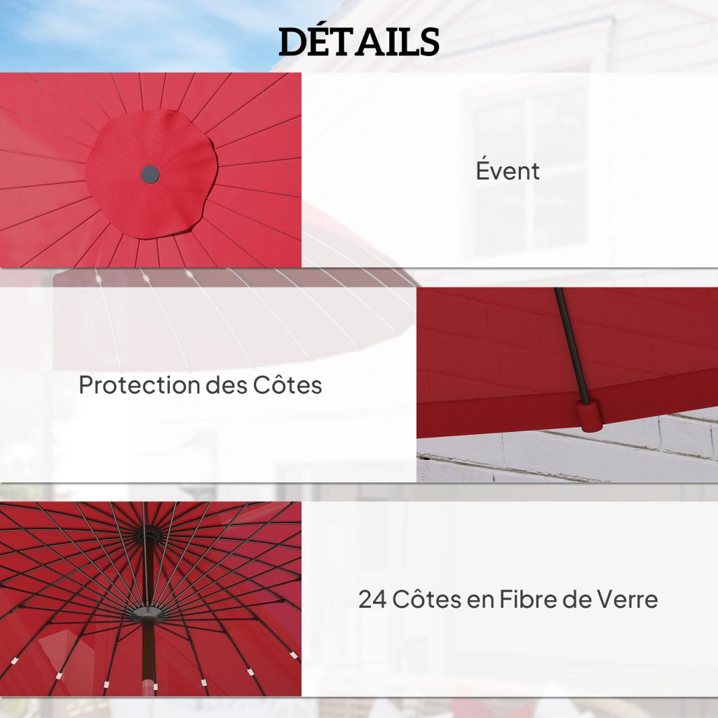Ombrellone da giardino rotondo inclinabile 2,60 m ¨C Minimal ¨C rosso