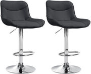 2er Set Barhocker Vonore Kunstleder chrom