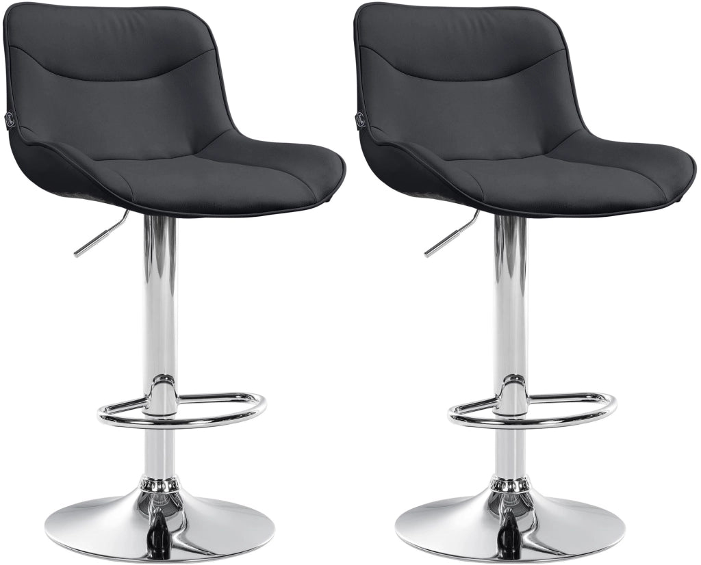 2er Set Barhocker Vonore Kunstleder chrom